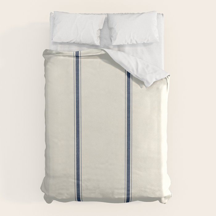Farmhouse Stripe in Navy Blue Duvet Cover Gallery Image 6