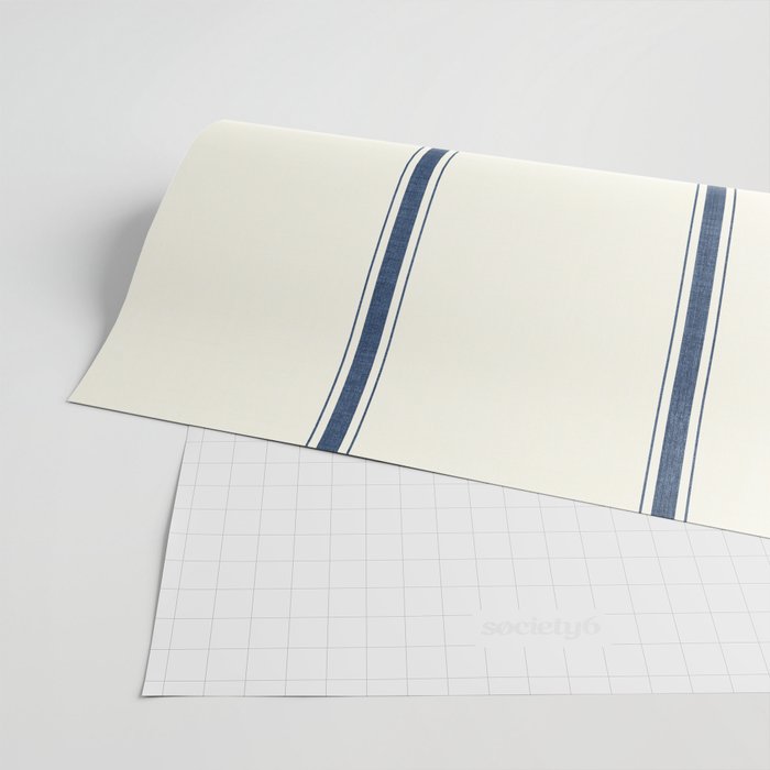 Farmhouse Stripe in Navy Blue Wrapping Paper Gallery Image 2