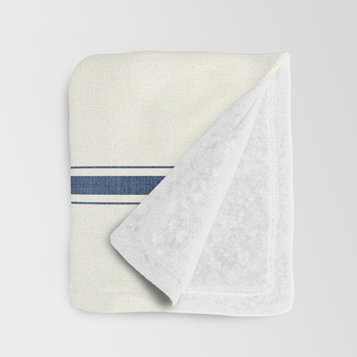 Farmhouse Stripe in Navy Blue Throw Blanket Gallery Image 3
