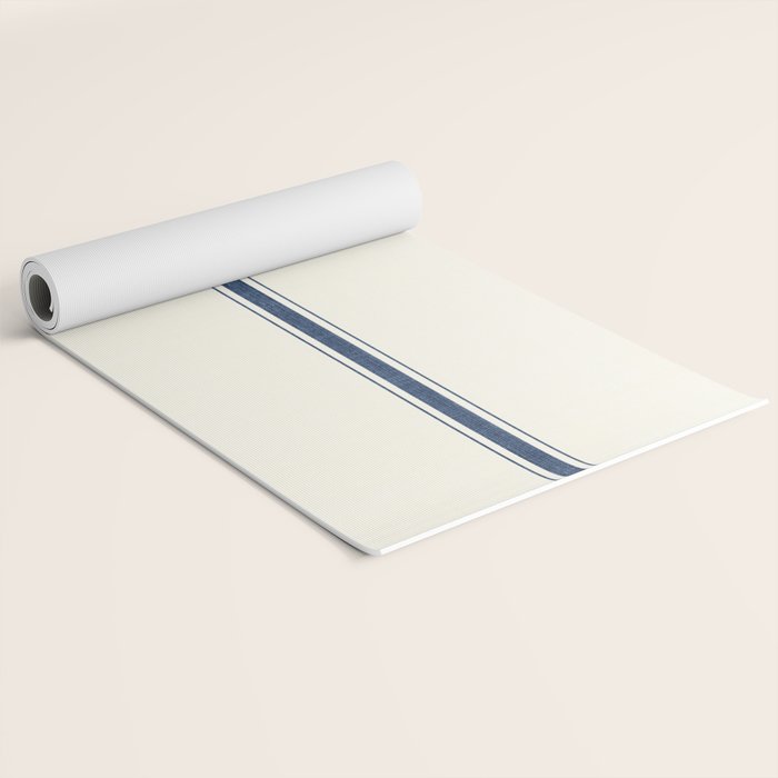 Farmhouse Stripe in Navy Blue Yoga Mat Gallery Image 2