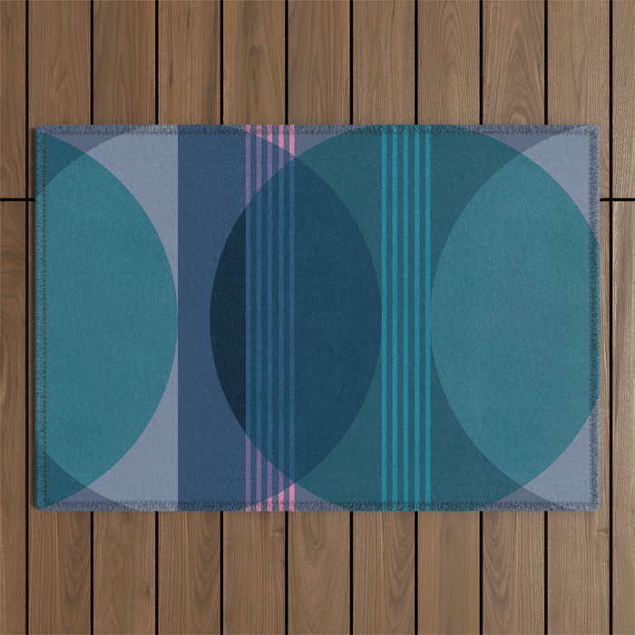 Abstraction_BLUE_LANDSCAPE_MOONLIGHT_NATURE_POP_ART_)521A Outdoor Rug Gallery Image 1