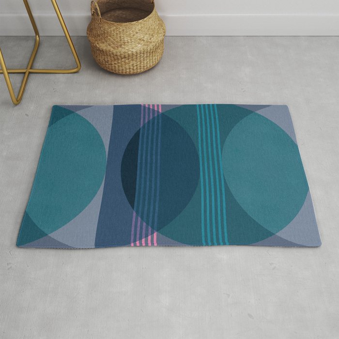Abstraction_BLUE_LANDSCAPE_MOONLIGHT_NATURE_POP_ART_)521A Rug Gallery Image 1