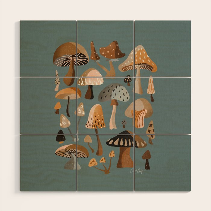 Mushroom Collection â Neutral Palette Wood Wall Art Gallery Image 1
