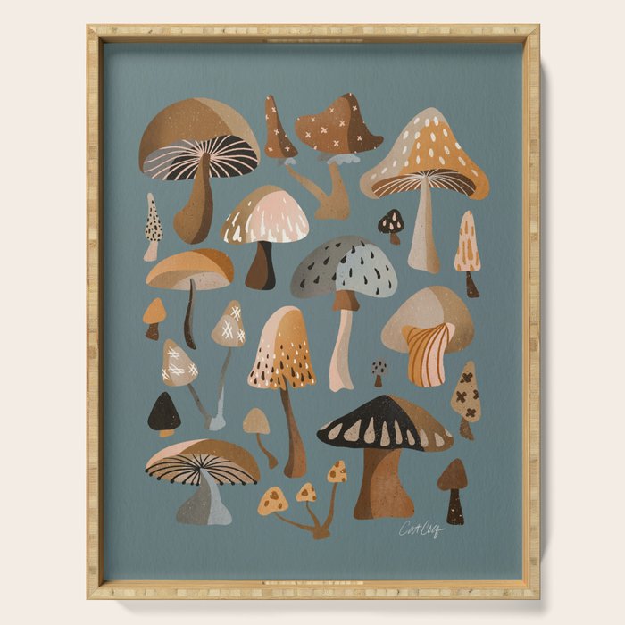 Mushroom Collection â Neutral Palette Serving Tray Gallery Image 1