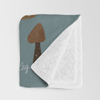 Mushroom Collection â Neutral Palette Throw Blanket Gallery Image 3