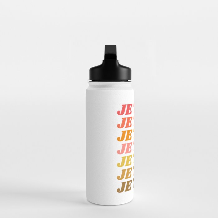 Je T'aime - French for I Love You in Warm Red, Orange, and Yellow Colors Water Bottle Gallery Image 3