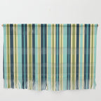 Vertical Stripes Blue Aqua Olive Vanilla Wall Hanging Gallery Image 1