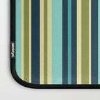Vertical Stripes Blue Aqua Olive Vanilla Laptop Sleeve Gallery Image 3