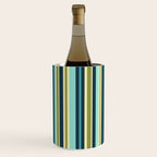 Vertical Stripes Blue Aqua Olive Vanilla Wine Chiller Gallery Image 2