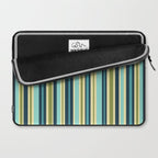 Vertical Stripes Blue Aqua Olive Vanilla Laptop Sleeve Gallery Image 2