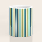 Vertical Stripes Blue Aqua Olive Vanilla Coffee Mug Gallery Image 4