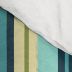 Vertical Stripes Blue Aqua Olive Vanilla Comforter Gallery Image 4