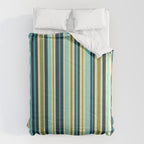 Vertical Stripes Blue Aqua Olive Vanilla Comforter Gallery Image 6