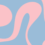 Soft Curves Retro Modern Abstract Pattern in Pastel Pink and Light Blue Coffee Mug Gallery Image 2