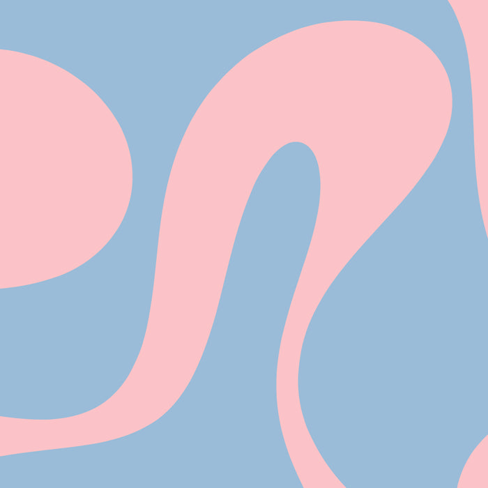 Soft Curves Retro Modern Abstract Pattern in Pastel Pink and Light Blue Coffee Mug Gallery Image 2