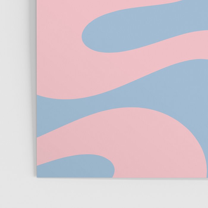 Soft Curves Retro Modern Abstract Pattern in Pastel Pink and Light Blue Poster Gallery Image 3
