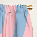 Soft Curves Retro Modern Abstract Pattern in Pastel Pink and Light Blue Window Curtain Gallery Image 2