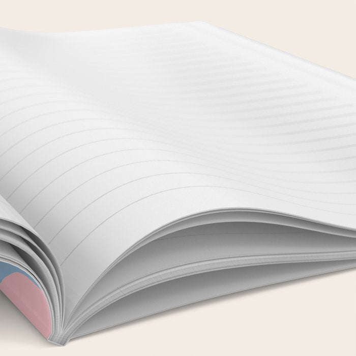 Soft Curves Retro Modern Abstract Pattern in Pastel Pink and Light Blue Notebook Gallery Image 2