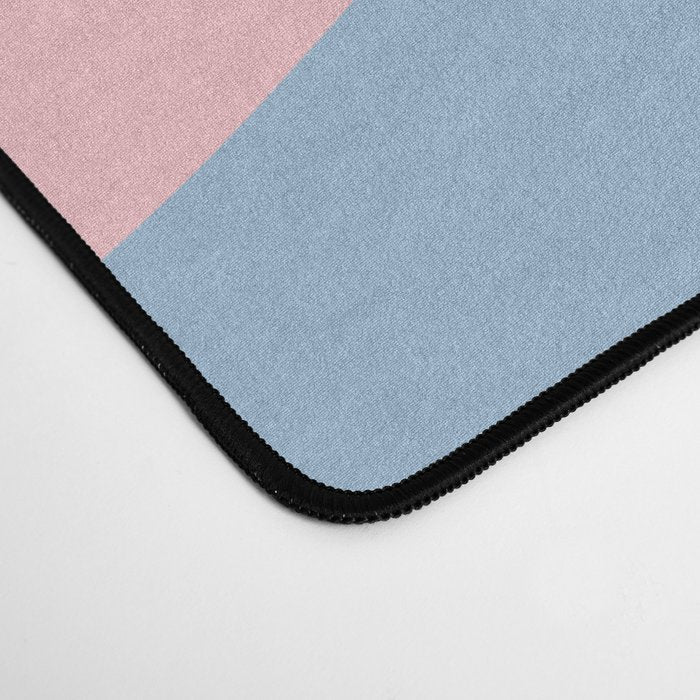 Soft Curves Retro Modern Abstract Pattern in Pastel Pink and Light Blue Desk Mat Gallery Image 4