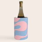 Soft Curves Retro Modern Abstract Pattern in Pastel Pink and Light Blue Wine Chiller Gallery Image 2