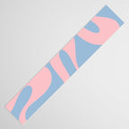 Soft Curves Retro Modern Abstract Pattern in Pastel Pink and Light Blue Table Runner Gallery Image 3