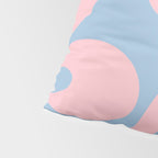 Soft Curves Retro Modern Abstract Pattern in Pastel Pink and Light Blue Pillow Sham Gallery Image 4