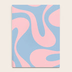 Soft Curves Retro Modern Abstract Pattern in Pastel Pink and Light Blue Notebook Gallery Image 4