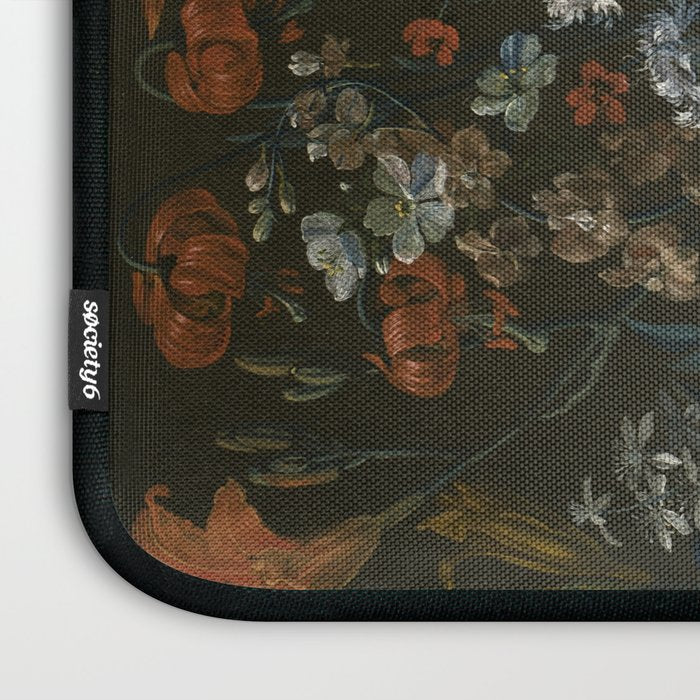 Flowers in a Chantilly Vase (c.1760) painting in high resolution by Louis Tessier.  Laptop Sleeve Gallery Image 3