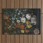 Flowers in a Chantilly Vase (c.1760) painting in high resolution by Louis Tessier.  Outdoor Rug Gallery Image 1