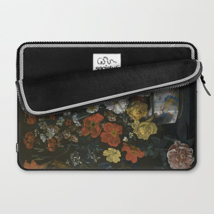 Flowers in a Chantilly Vase (c.1760) painting in high resolution by Louis Tessier.  Laptop Sleeve Gallery Image 2