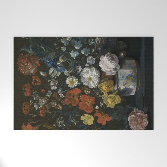 Flowers in a Chantilly Vase (c.1760) painting in high resolution by Louis Tessier.  Welcome Mat Gallery Image 1