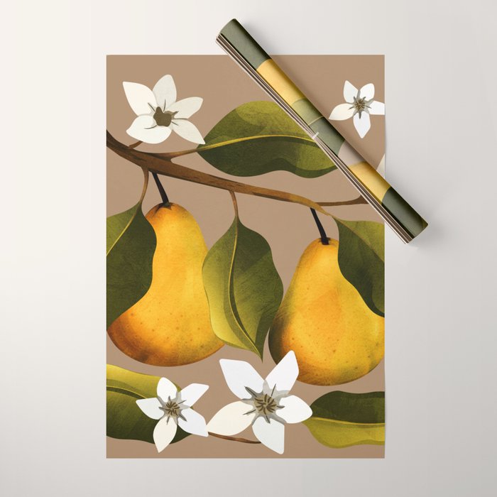 Pears Botanical Art 2 Wrapping Paper Gallery Image 1