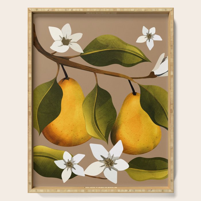 Pears Botanical Art 2 Serving Tray Gallery Image 1