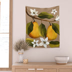 Pears Botanical Art 2 Wall Tapestry Gallery Image 2