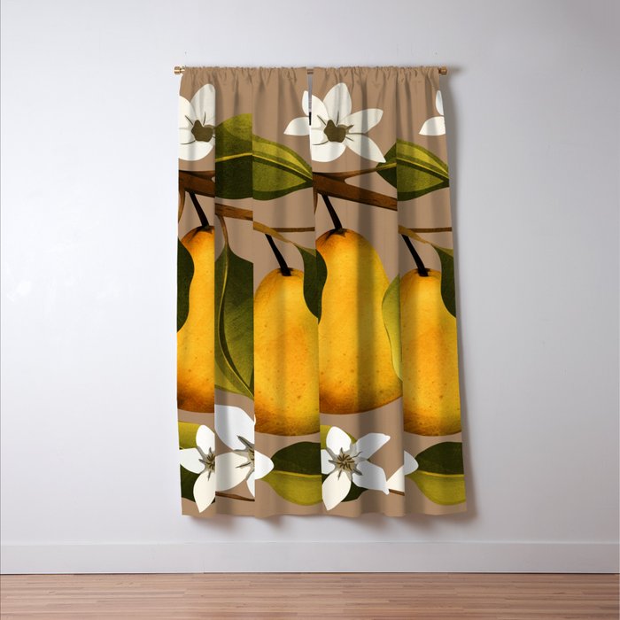 Pears Botanical Art 2 Window Curtain Gallery Image 3
