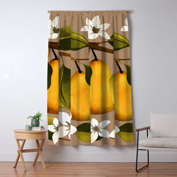 Pears Botanical Art 2 Window Curtain Gallery Image 5