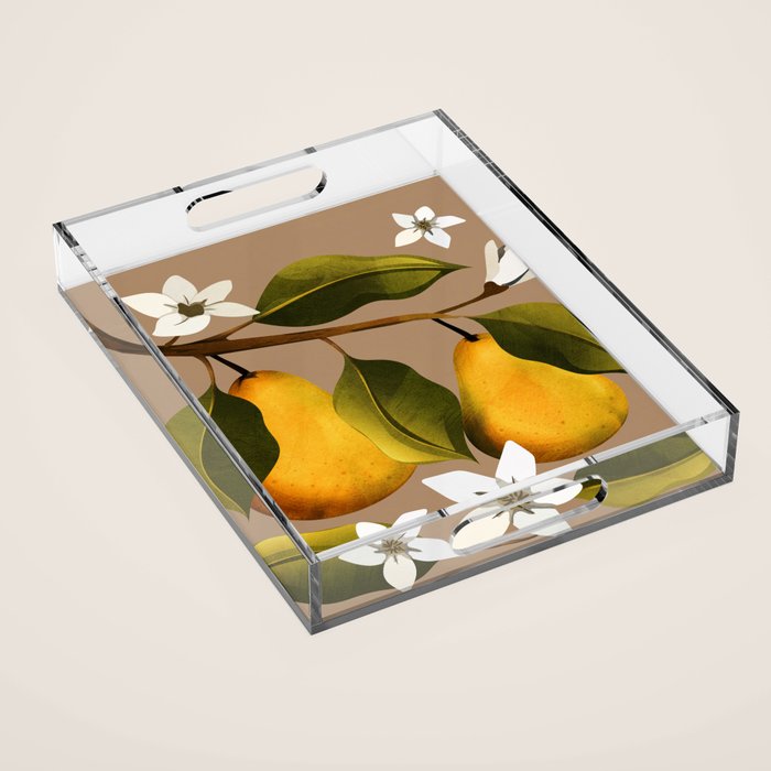 Pears Botanical Art 2 Acrylic Tray Gallery Image 1