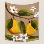 Pears Botanical Art 2 Wall Tapestry Gallery Image 4