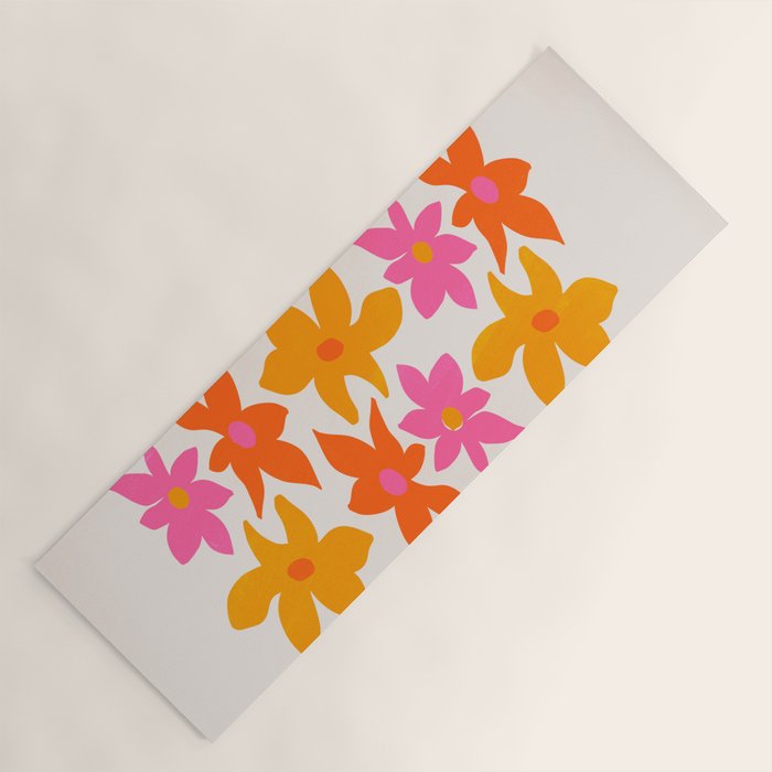 Abstract Summer Flowers Yoga Mat Gallery Image 1