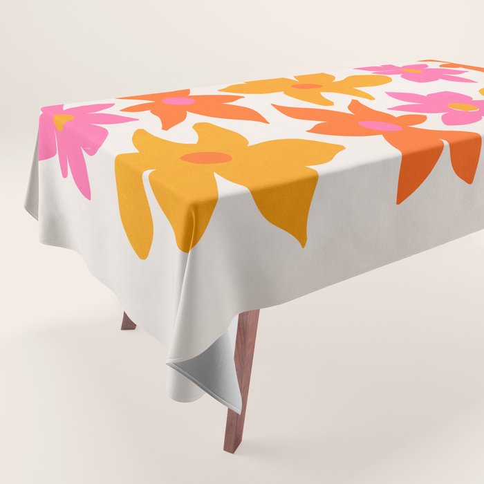 Abstract Summer Flowers Tablecloth Gallery Image 1