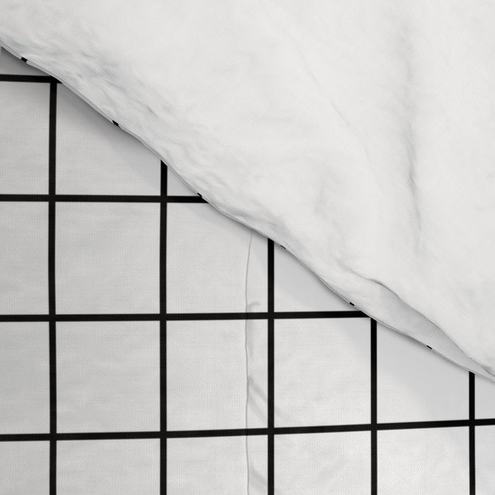 White Grid Black Line Comforter Gallery Image 4