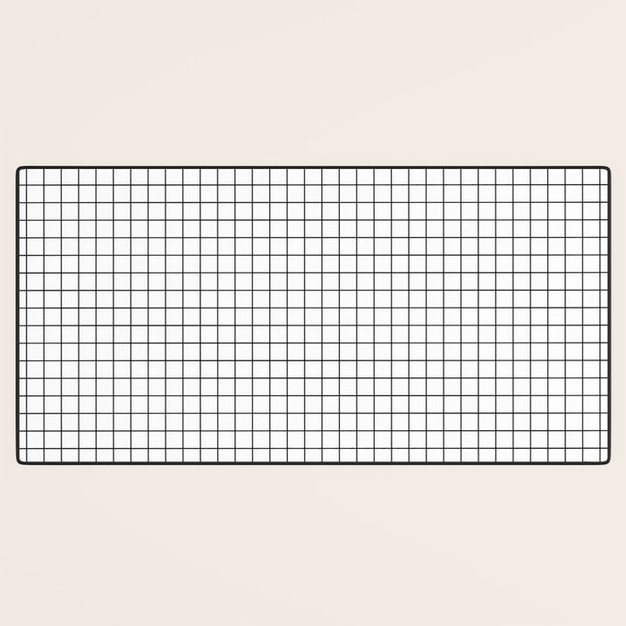 White Grid Black Line Desk Mat Gallery Image 3