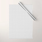 White Grid Black Line Wrapping Paper Gallery Image 1