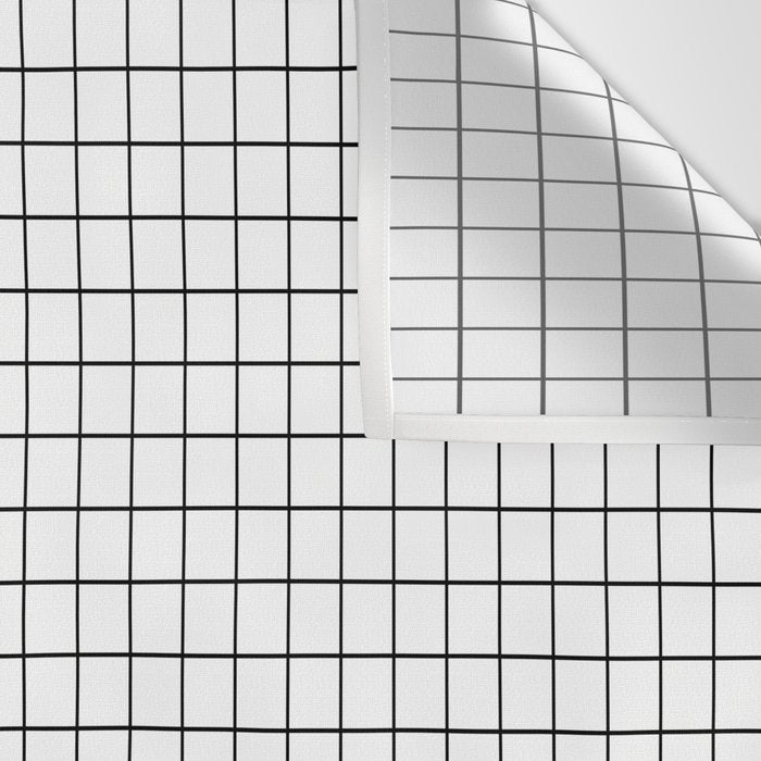 White Grid Black Line Wall Tapestry Gallery Image 3