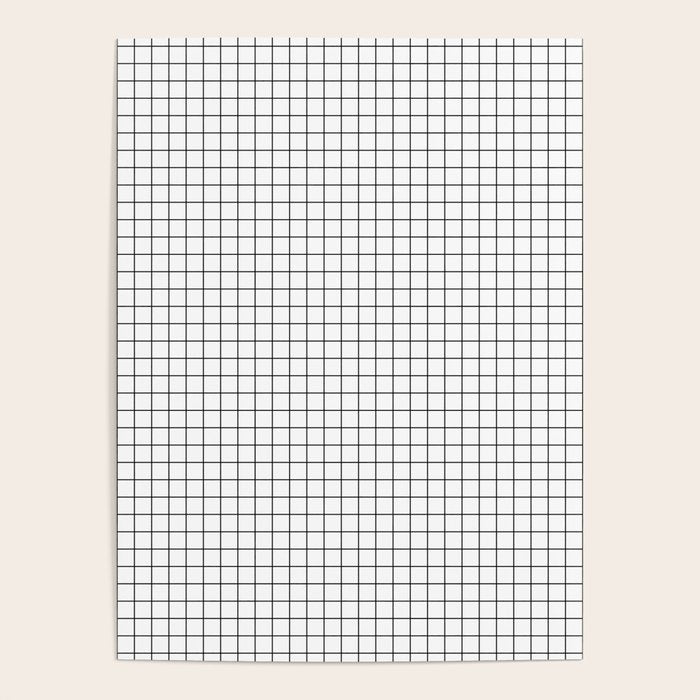 White Grid Black Line Poster Gallery Image 4