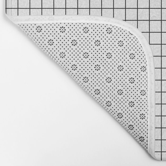 White Grid Black Line Bath Mat Gallery Image 2