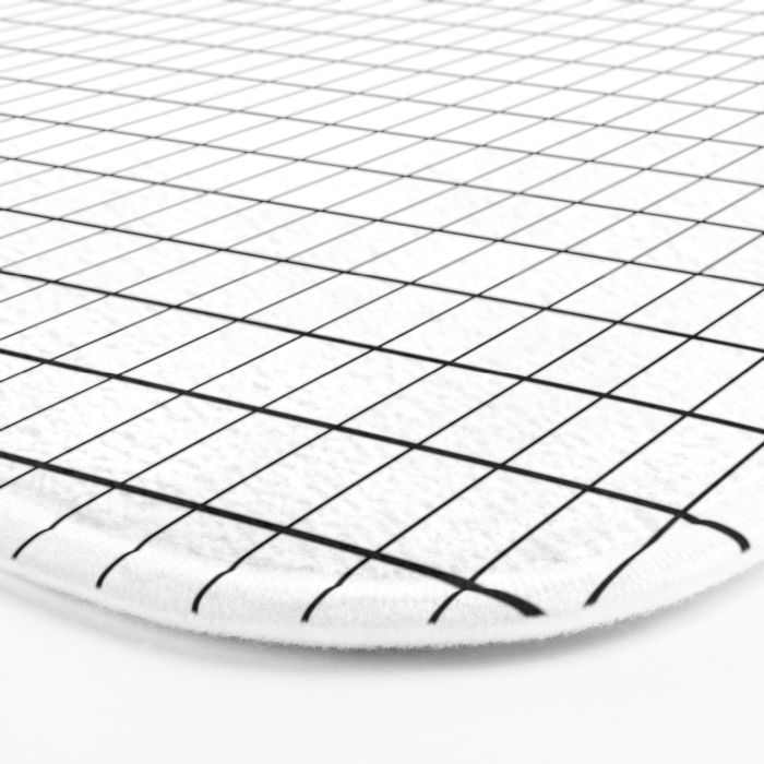 White Grid Black Line Bath Mat Gallery Image 3