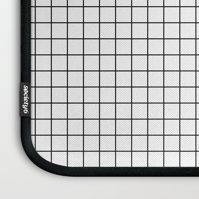 White Grid Black Line Laptop Sleeve Gallery Image 3