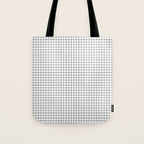 White Grid Black Line Tote Bag Gallery Image 1