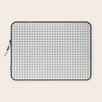 White Grid Black Line Laptop Sleeve Gallery Image 1